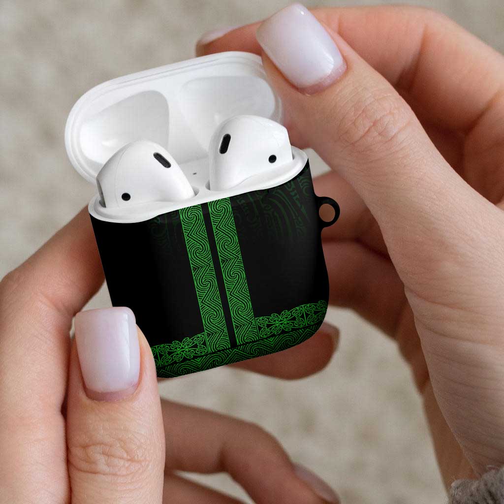 New Zealand Maori Kowhaiwhai AirPods Case Kakariki Maui and Mangopare - Aussie Hoodie