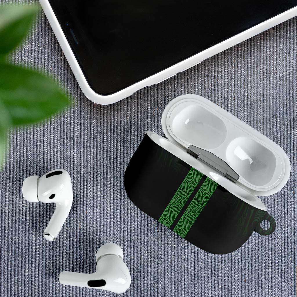 New Zealand Maori Kowhaiwhai AirPods Case Kakariki Maui and Mangopare - Aussie Hoodie