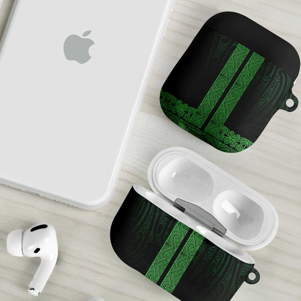 New Zealand Maori Kowhaiwhai AirPods Case Kakariki Maui and Mangopare - Aussie Hoodie