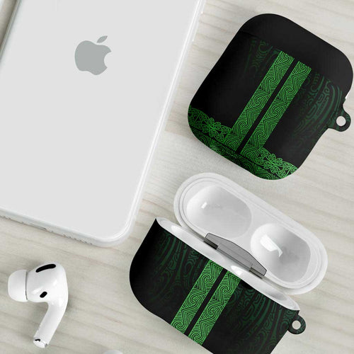 New Zealand Maori Kowhaiwhai AirPods Case Kakariki Maui and Mangopare - Aussie Hoodie