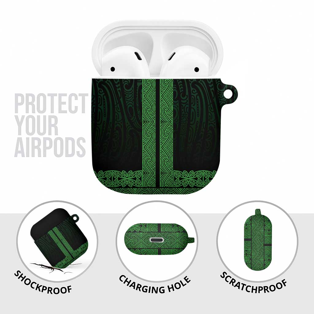 New Zealand Maori Kowhaiwhai AirPods Case Kakariki Maui and Mangopare - Aussie Hoodie