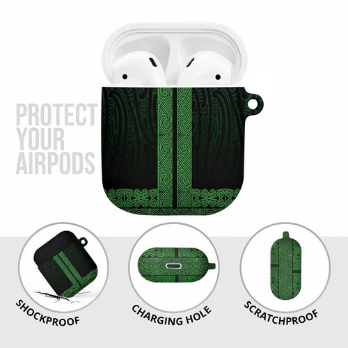 New Zealand Maori Kowhaiwhai AirPods Case Kakariki Maui and Mangopare - Aussie Hoodie