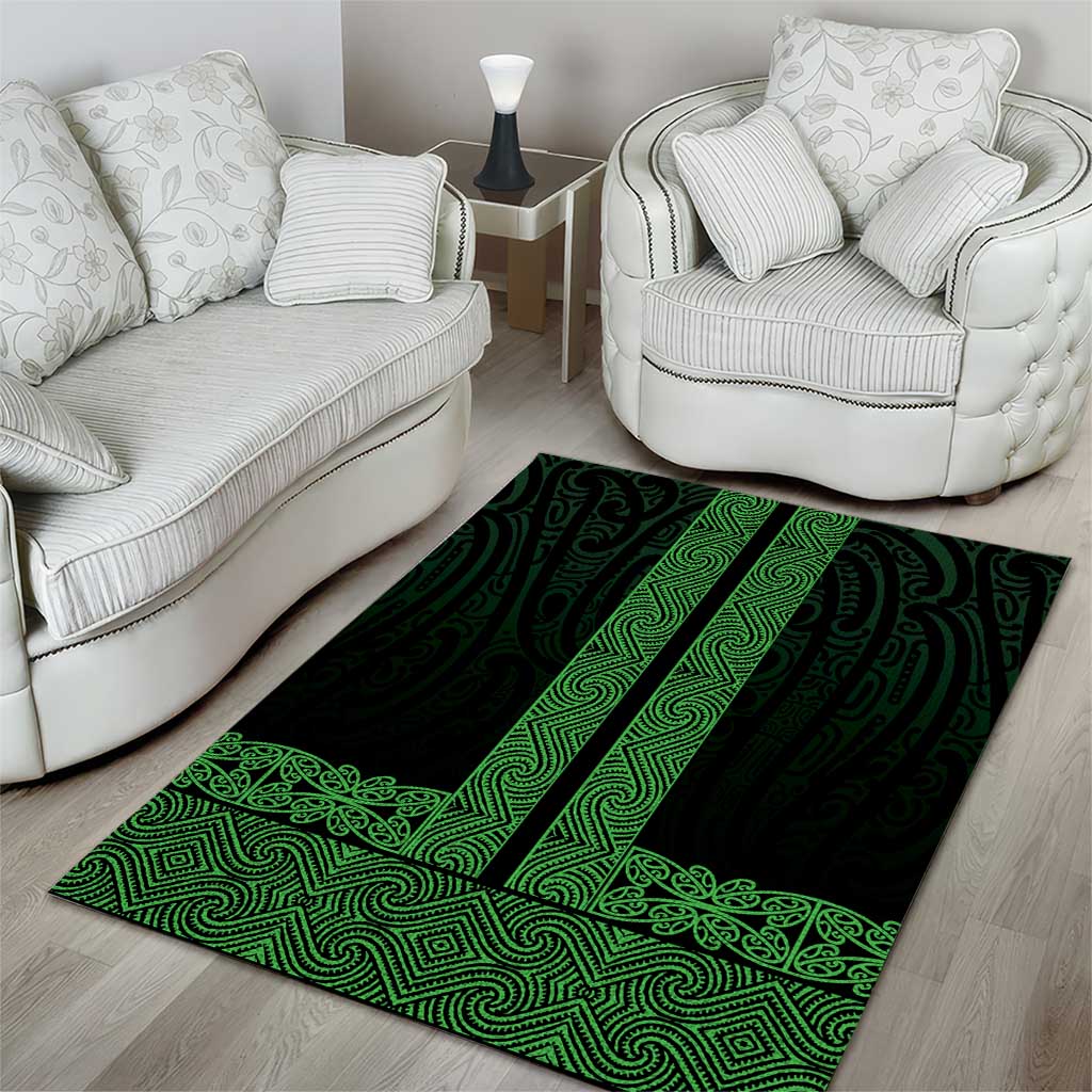 New Zealand Maori Kowhaiwhai Area Rug Kakariki Maui and Mangopare