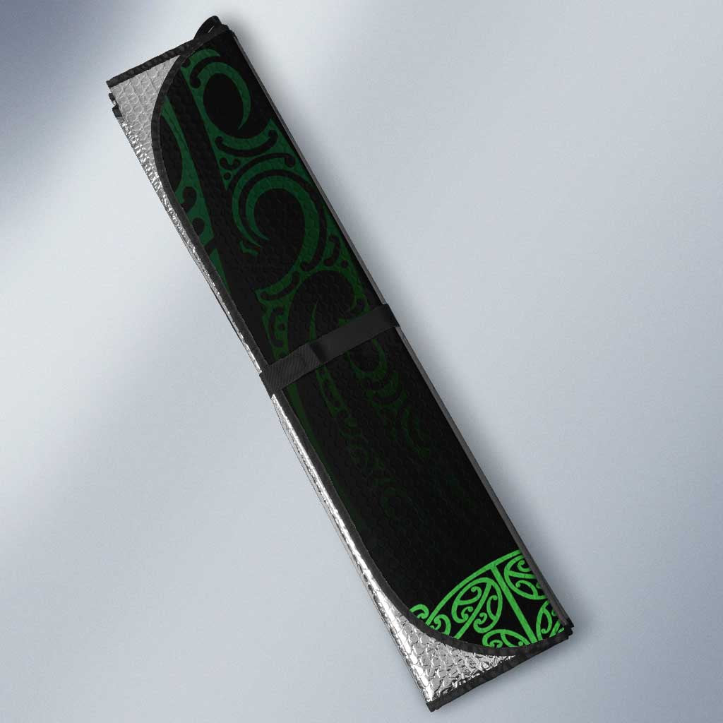 New Zealand Maori Kowhaiwhai Auto Sun Shade Kakariki Maui and Mangopare - Aussie Hoodie