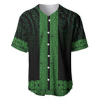 New Zealand Maori Kowhaiwhai Baseball Jersey Kakariki Maui and Mangopare