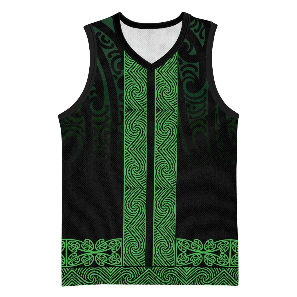 New Zealand Maori Kowhaiwhai Basketball Jersey Kakariki Maui and Mangopare - Aussie Hoodie