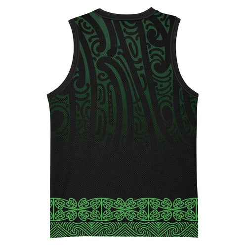 New Zealand Maori Kowhaiwhai Basketball Jersey Kakariki Maui and Mangopare - Aussie Hoodie