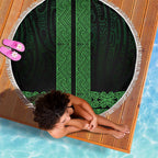New Zealand Maori Kowhaiwhai Beach Blanket Kakariki Maui and Mangopare