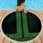 New Zealand Maori Kowhaiwhai Beach Blanket Kakariki Maui and Mangopare