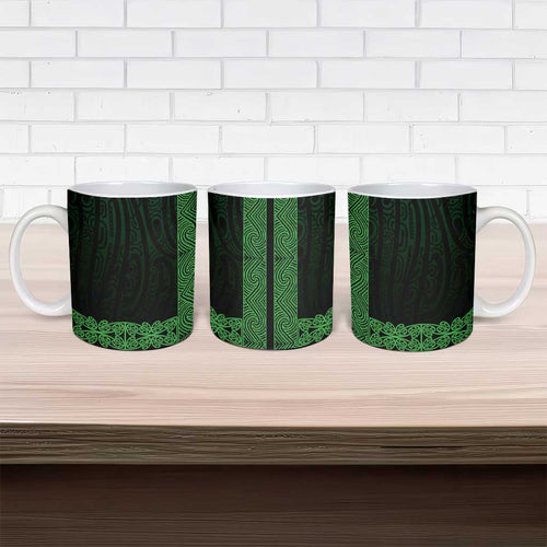 New Zealand Maori Kowhaiwhai Ceramic Mug Kakariki Maui and Mangopare - Aussie Hoodie