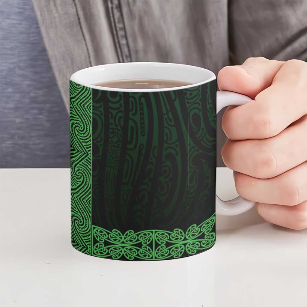 New Zealand Maori Kowhaiwhai Ceramic Mug Kakariki Maui and Mangopare - Aussie Hoodie