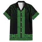 New Zealand Maori Kowhaiwhai Family Matching Long Sleeve Bodycon Dress and Hawaiian Shirt Kakariki Maui and Mangopare
