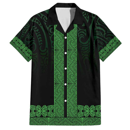 New Zealand Maori Kowhaiwhai Family Matching Long Sleeve Bodycon Dress and Hawaiian Shirt Kakariki Maui and Mangopare