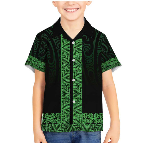 New Zealand Maori Kowhaiwhai Family Matching Mermaid Dress and Hawaiian Shirt Kakariki Maui and Mangopare