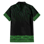 New Zealand Maori Kowhaiwhai Family Matching Off The Shoulder Long Sleeve Dress and Hawaiian Shirt Kakariki Maui and Mangopare