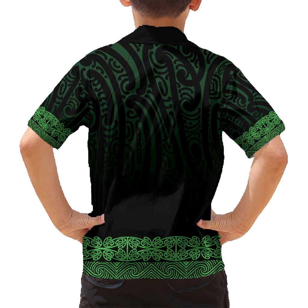 New Zealand Maori Kowhaiwhai Family Matching Off Shoulder Maxi Dress and Hawaiian Shirt Kakariki Maui and Mangopare