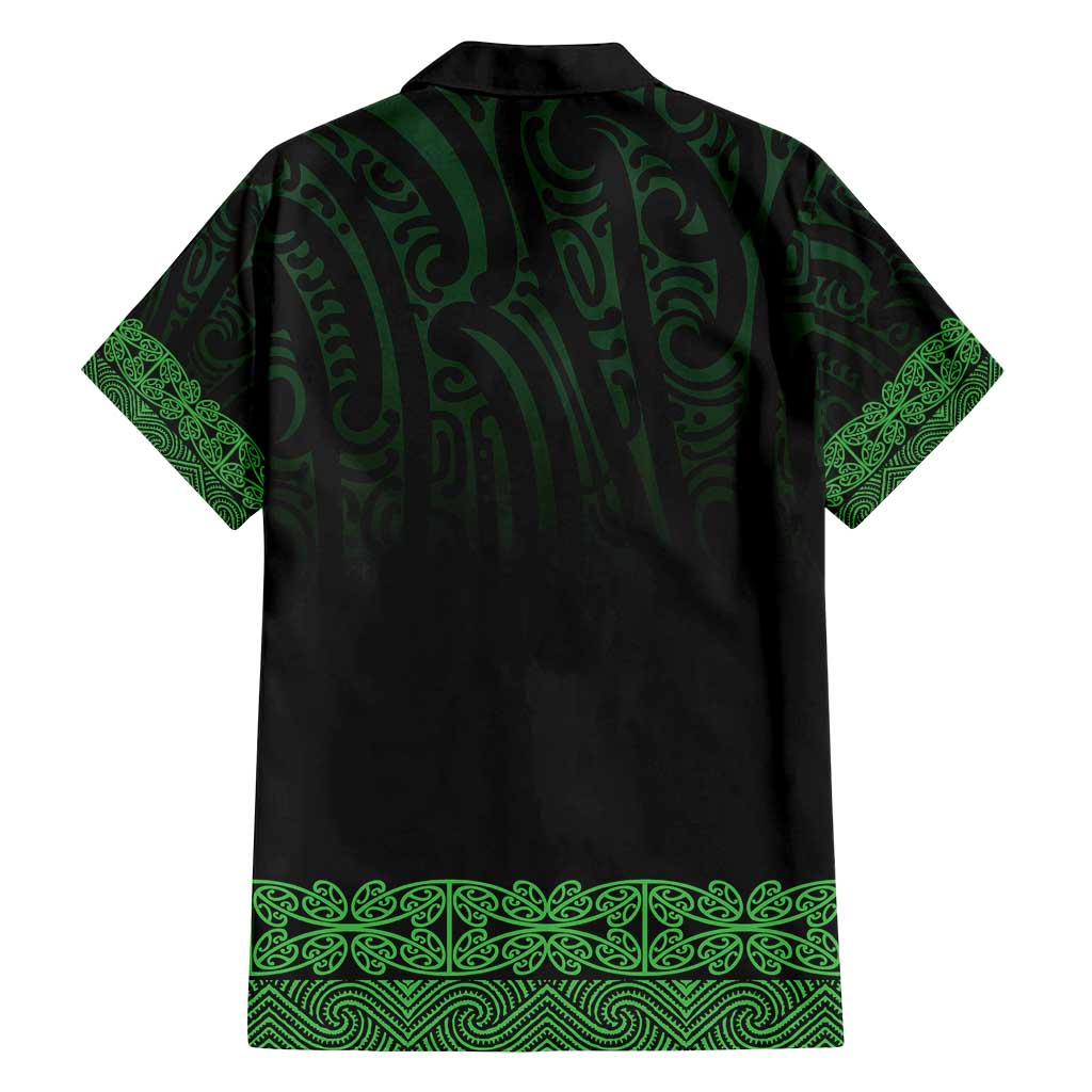New Zealand Maori Kowhaiwhai Family Matching Off Shoulder Short Dress and Hawaiian Shirt Kakariki Maui and Mangopare