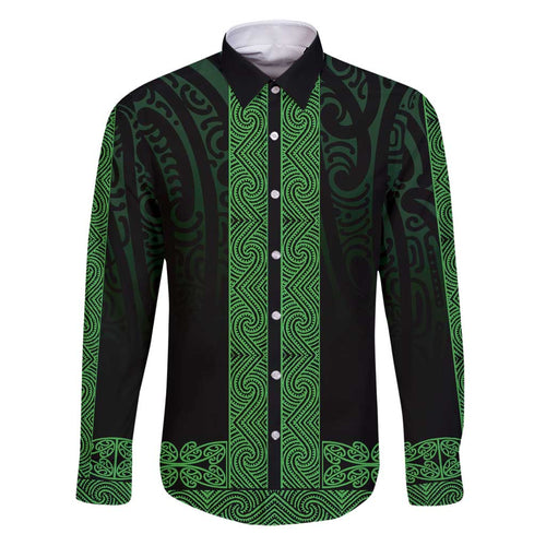 New Zealand Maori Kowhaiwhai Family Matching Puletasi and Hawaiian Shirt Kakariki Maui and Mangopare