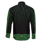 New Zealand Maori Kowhaiwhai Family Matching Short Sleeve Bodycon Dress and Hawaiian Shirt Kakariki Maui and Mangopare