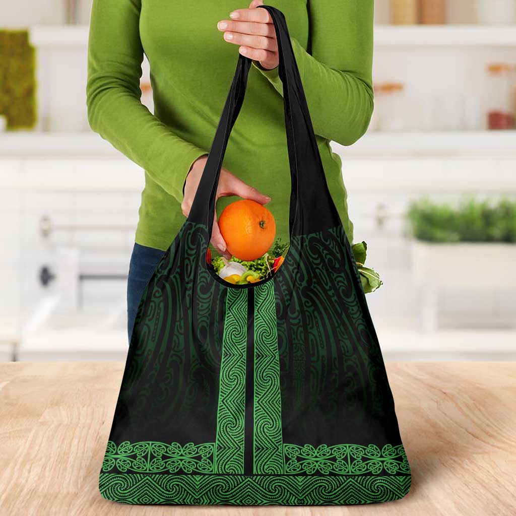 New Zealand Maori Kowhaiwhai Grocery Bag Kakariki Maui and Mangopare