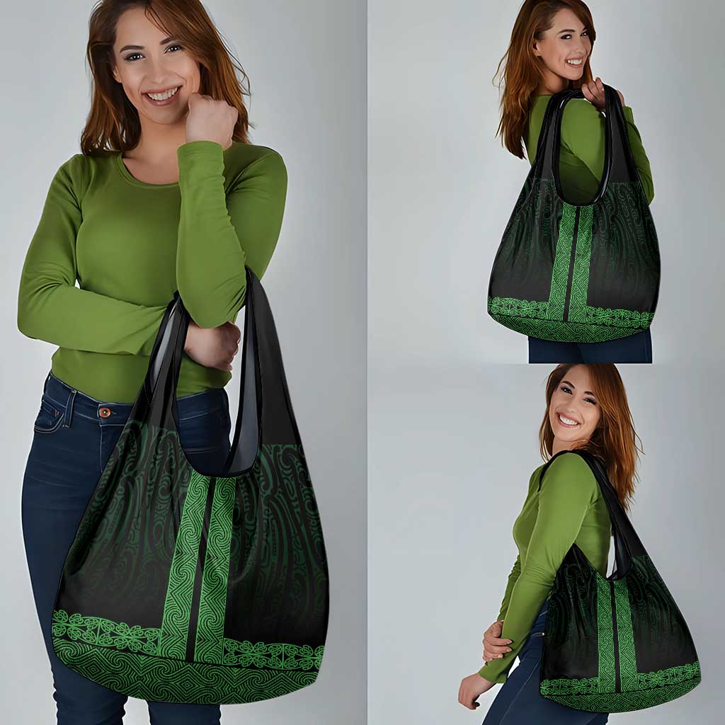 New Zealand Maori Kowhaiwhai Grocery Bag Kakariki Maui and Mangopare