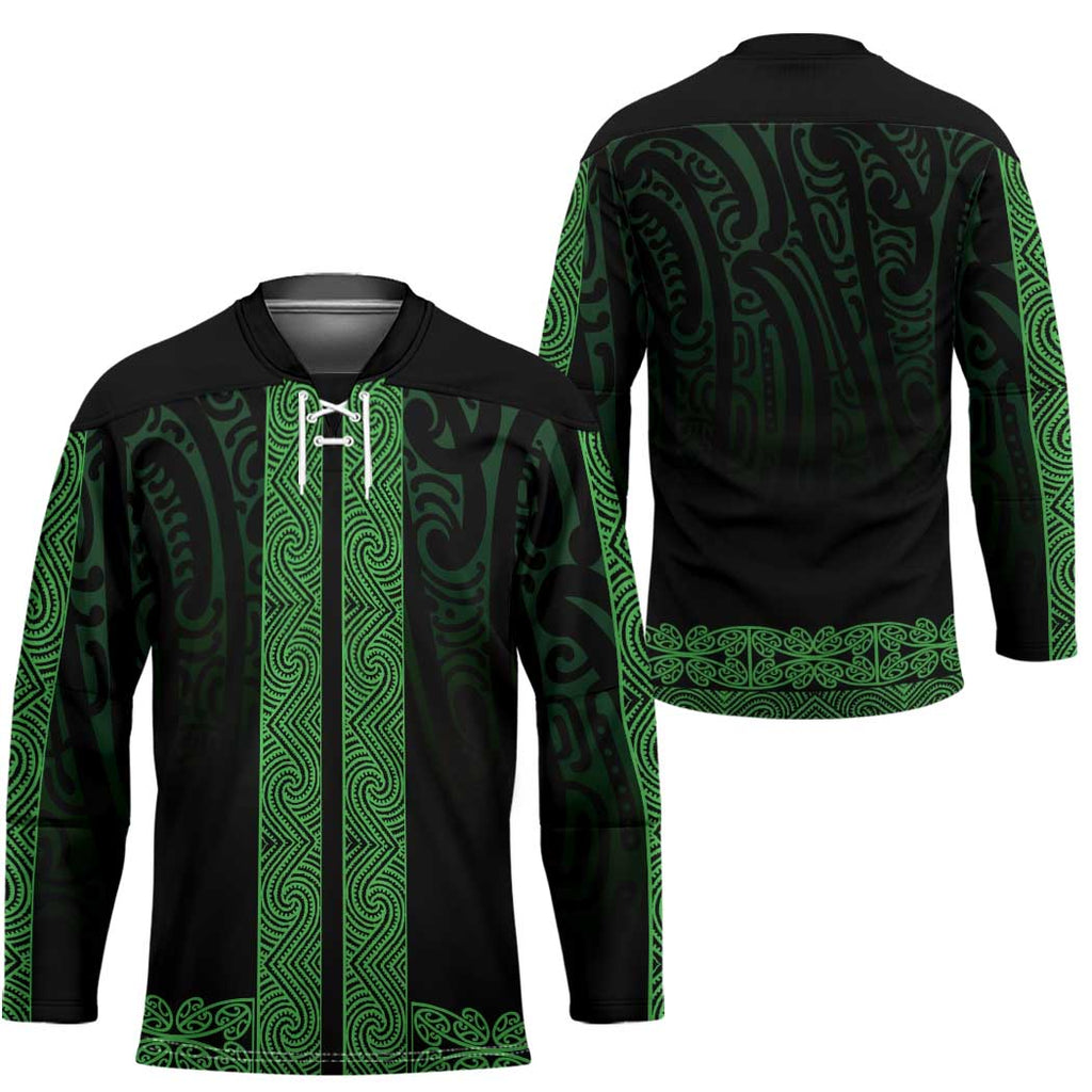 New Zealand Maori Kowhaiwhai Hockey Jersey Kakariki Maui and Mangopare - Aussie Hoodie