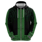 New Zealand Maori Kowhaiwhai Hoodie Kakariki Maui and Mangopare