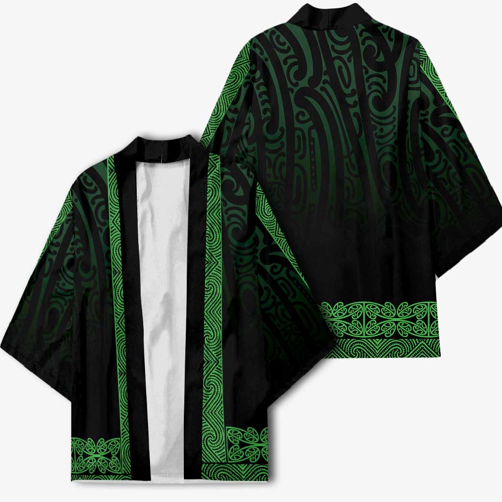 New Zealand Maori Kowhaiwhai Kimono Kakariki Maui and Mangopare - Aussie Hoodie