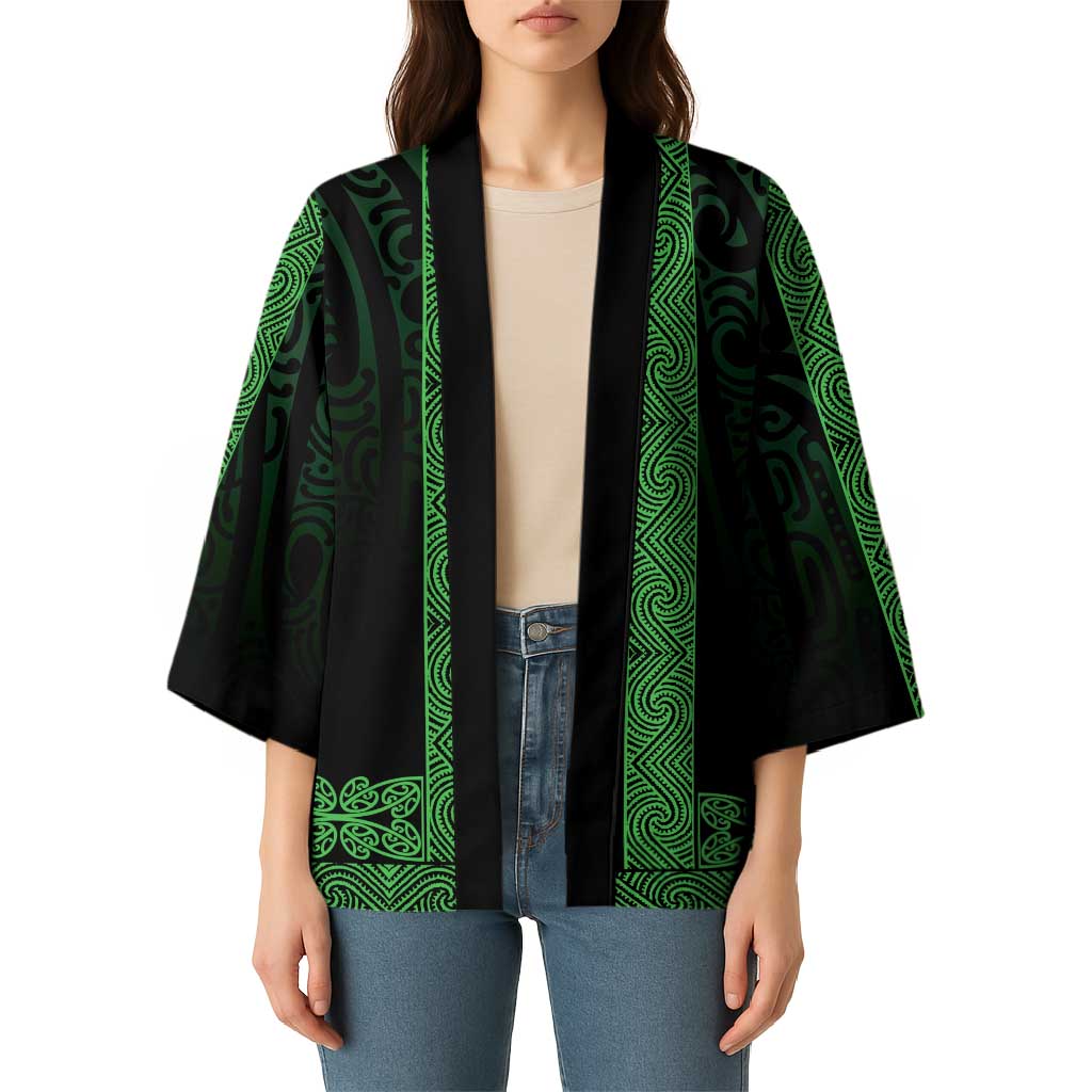 New Zealand Maori Kowhaiwhai Kimono Kakariki Maui and Mangopare - Aussie Hoodie