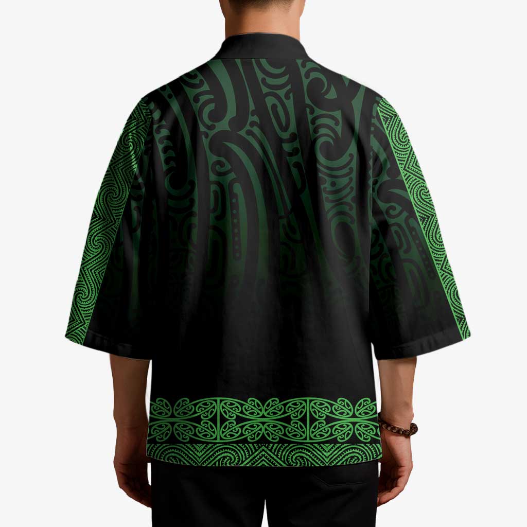New Zealand Maori Kowhaiwhai Kimono Kakariki Maui and Mangopare - Aussie Hoodie