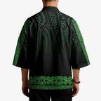 New Zealand Maori Kowhaiwhai Kimono Kakariki Maui and Mangopare - Aussie Hoodie
