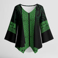 New Zealand Maori Kowhaiwhai Kimono Sleeve Blouse Kakariki Maui and Mangopare - Aussie Hoodie