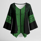 New Zealand Maori Kowhaiwhai Kimono Sleeve Blouse Kakariki Maui and Mangopare - Aussie Hoodie