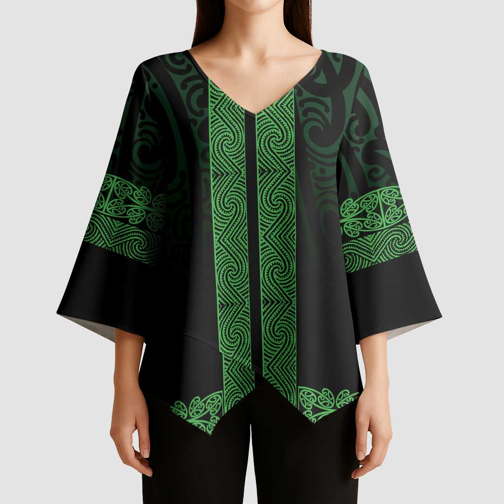 New Zealand Maori Kowhaiwhai Kimono Sleeve Blouse Kakariki Maui and Mangopare - Aussie Hoodie