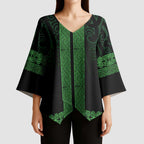 New Zealand Maori Kowhaiwhai Kimono Sleeve Blouse Kakariki Maui and Mangopare - Aussie Hoodie