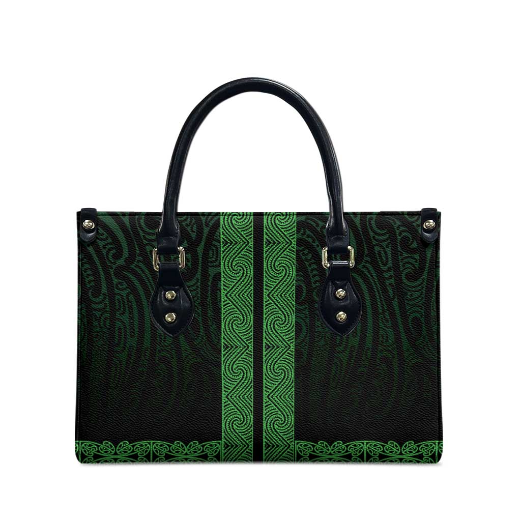 New Zealand Maori Kowhaiwhai Leather Bag Kakariki Maui and Mangopare - Aussie Hoodie