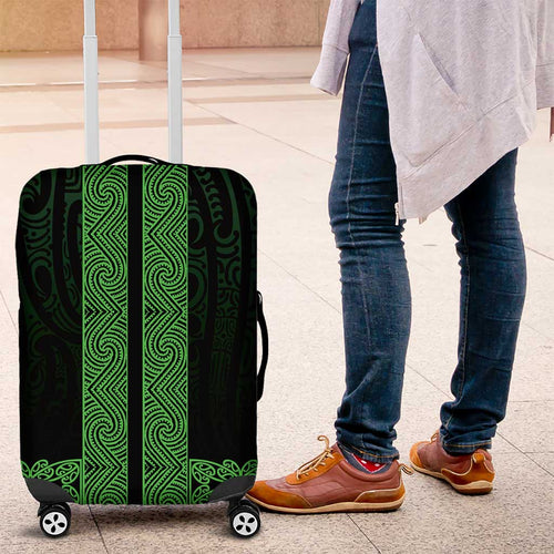 New Zealand Maori Kowhaiwhai Luggage Cover Kakariki Maui and Mangopare