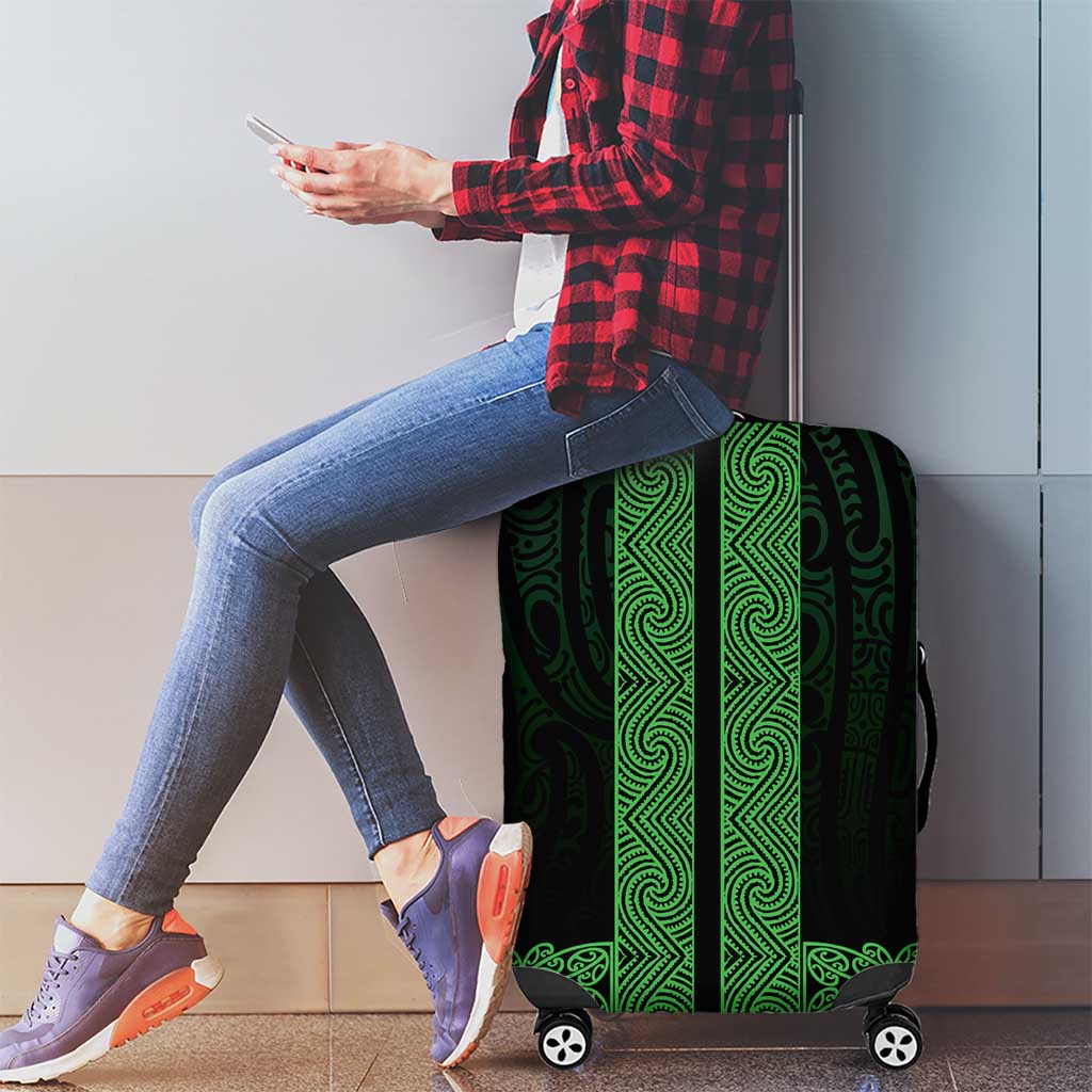 New Zealand Maori Kowhaiwhai Luggage Cover Kakariki Maui and Mangopare