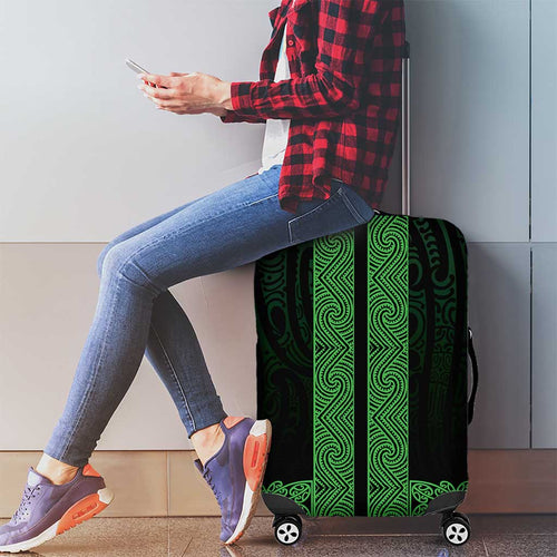 New Zealand Maori Kowhaiwhai Luggage Cover Kakariki Maui and Mangopare