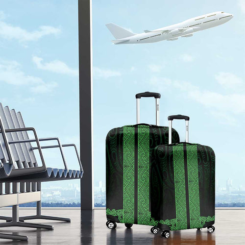 New Zealand Maori Kowhaiwhai Luggage Cover Kakariki Maui and Mangopare