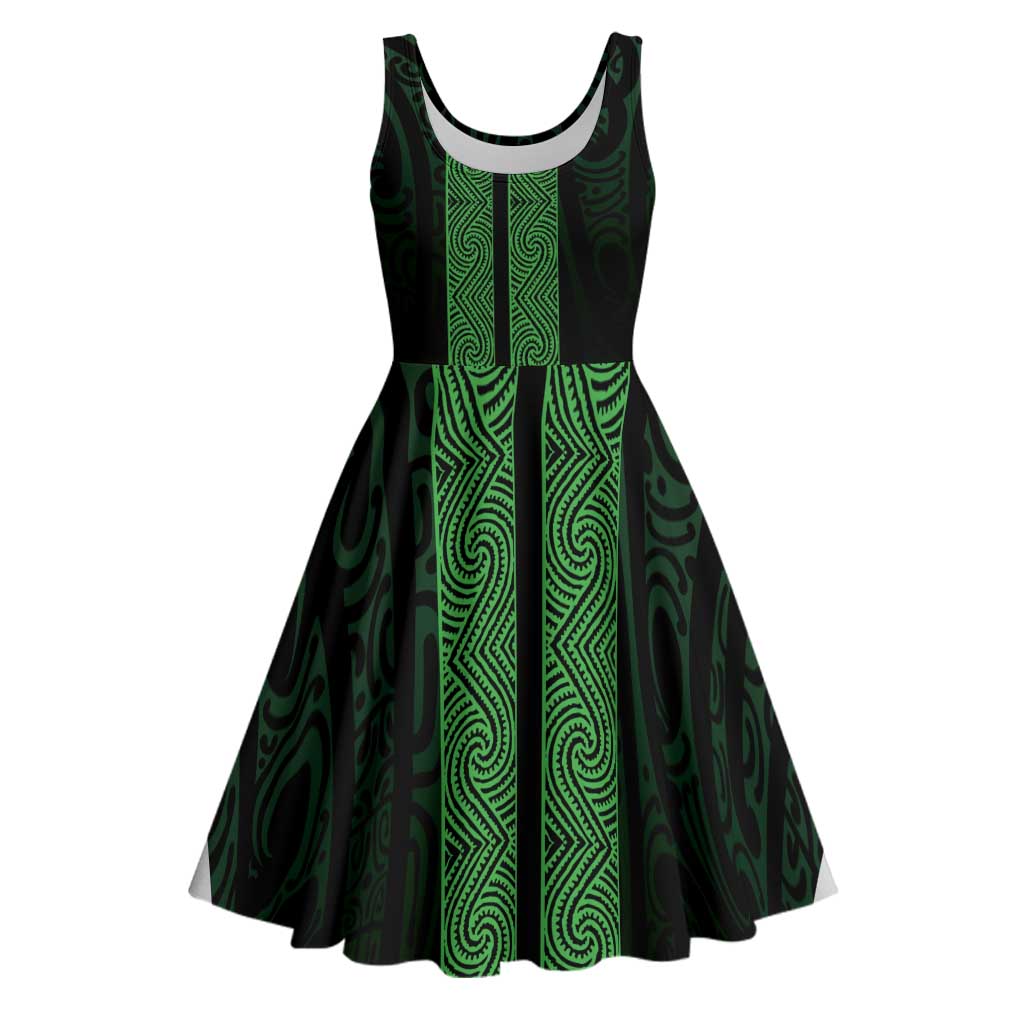 New Zealand Maori Kowhaiwhai Midi Dress Kakariki Maui and Mangopare - Aussie Hoodie