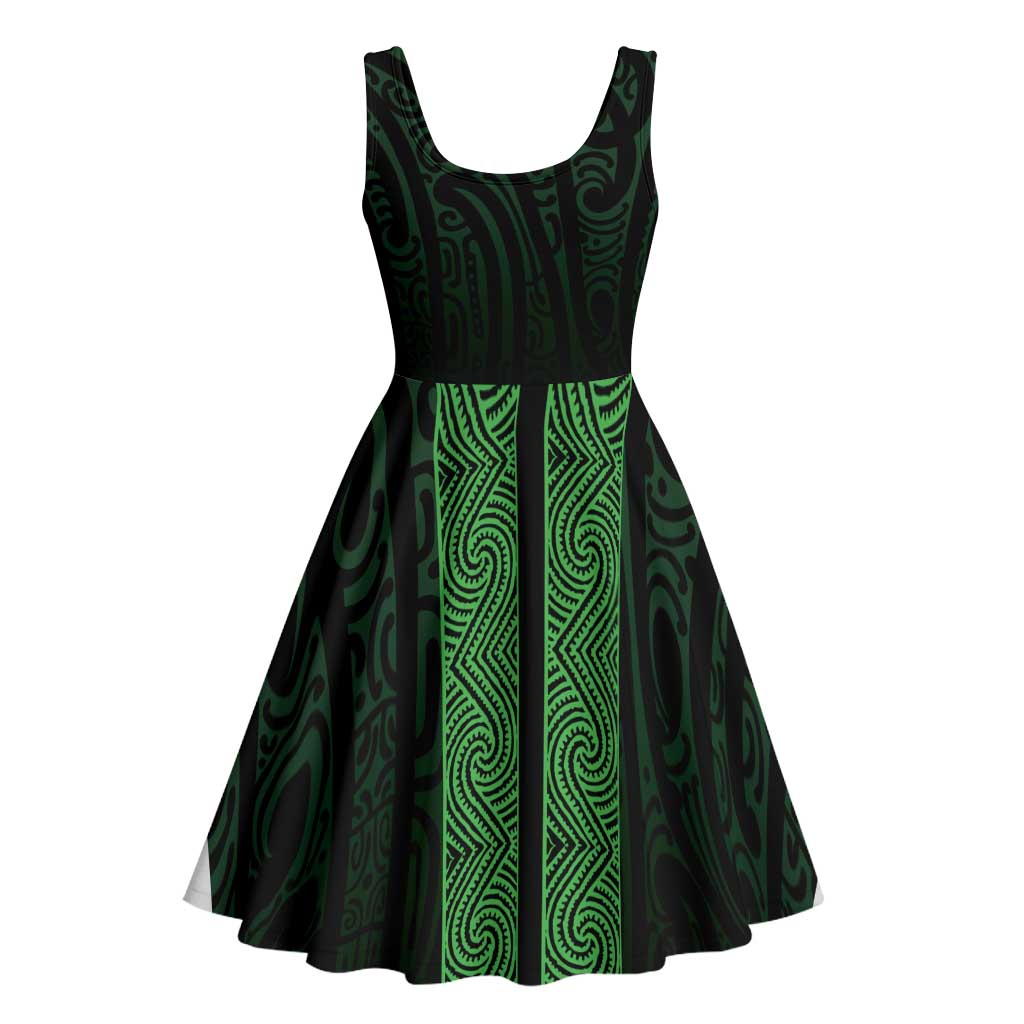 New Zealand Maori Kowhaiwhai Midi Dress Kakariki Maui and Mangopare - Aussie Hoodie
