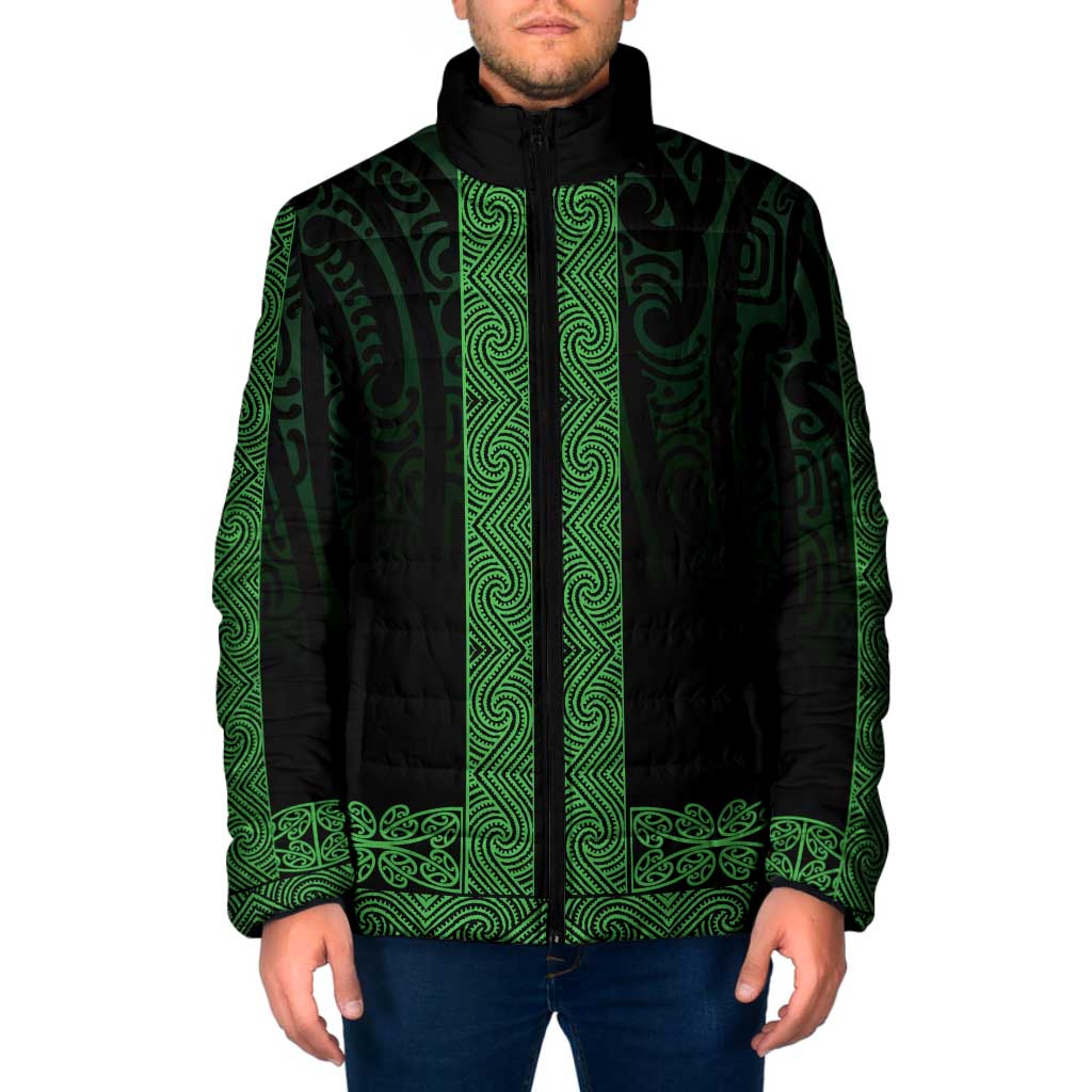 New Zealand Maori Kowhaiwhai Padded Jacket Kakariki Maui and Mangopare - Aussie Hoodie