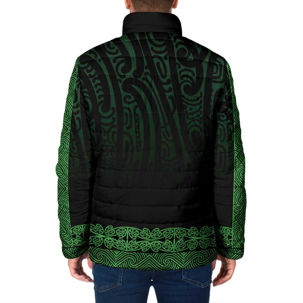 New Zealand Maori Kowhaiwhai Padded Jacket Kakariki Maui and Mangopare - Aussie Hoodie