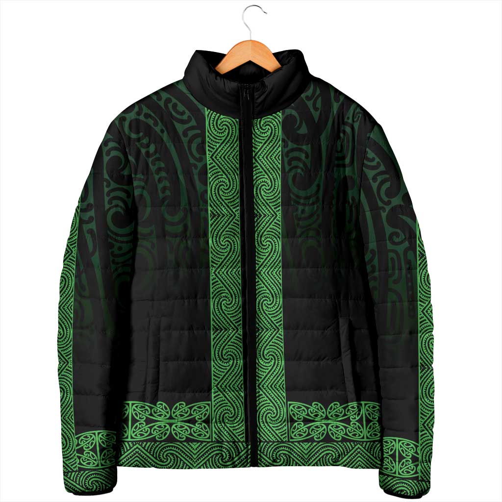 New Zealand Maori Kowhaiwhai Padded Jacket Kakariki Maui and Mangopare - Aussie Hoodie