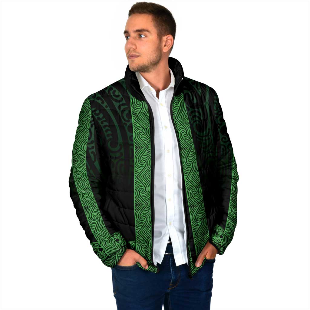 New Zealand Maori Kowhaiwhai Padded Jacket Kakariki Maui and Mangopare - Aussie Hoodie