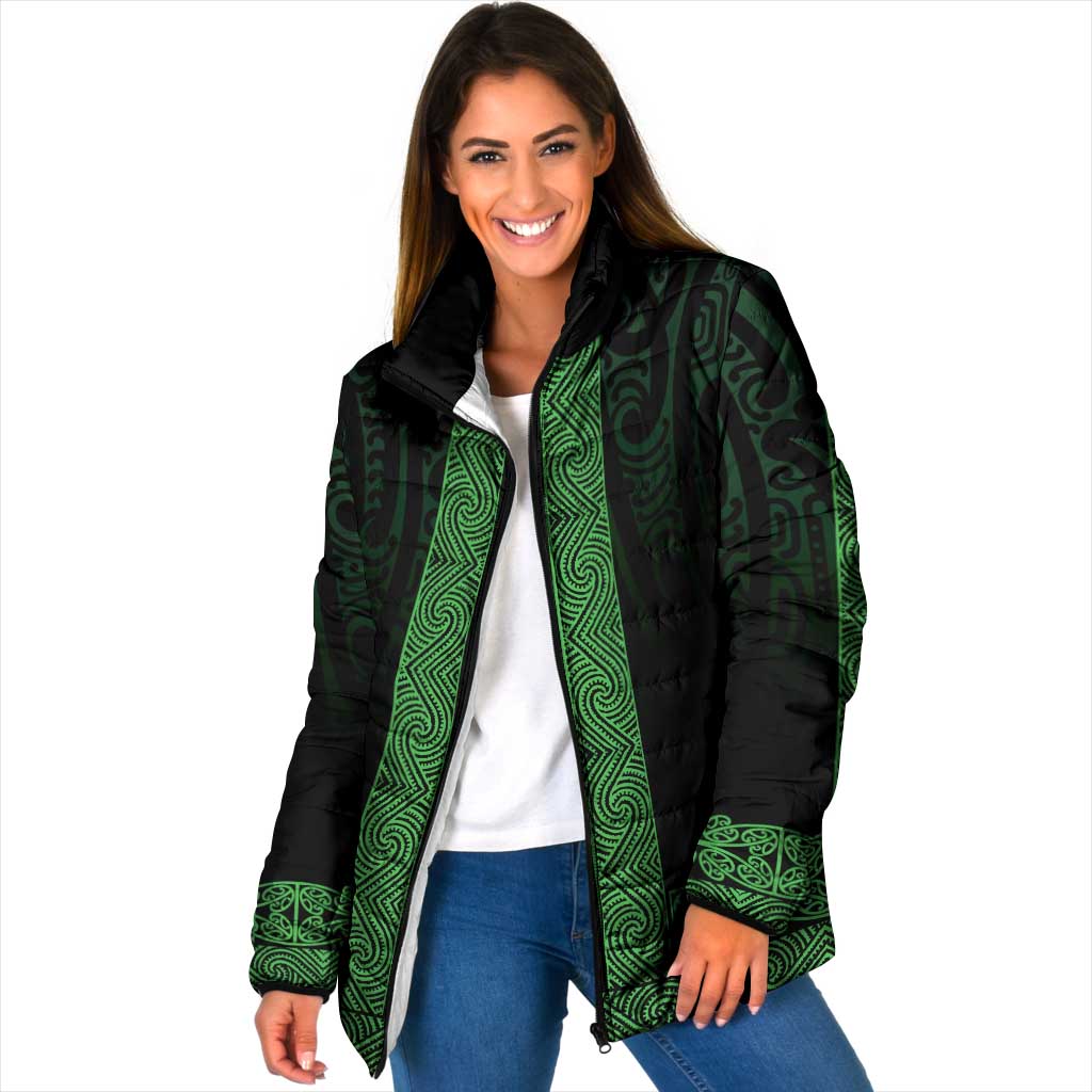 New Zealand Maori Kowhaiwhai Padded Jacket Kakariki Maui and Mangopare - Aussie Hoodie