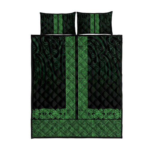 New Zealand Maori Kowhaiwhai Quilt Bed Set Kakariki Maui and Mangopare