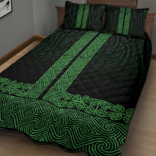 New Zealand Maori Kowhaiwhai Quilt Bed Set Kakariki Maui and Mangopare