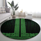 New Zealand Maori Kowhaiwhai Round Carpet Kakariki Maui and Mangopare